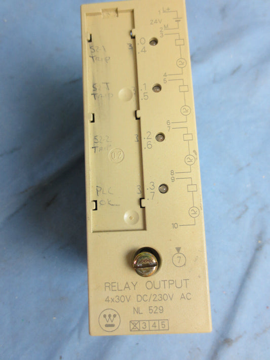 WESTINGHOUSE NL-529 RELAY OUTPUT MODULE 4x30VDC, 230VAC