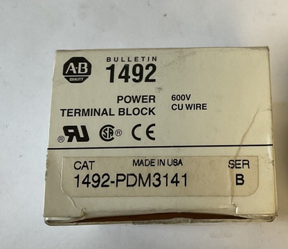 ALLEN BRADLEY 1492-PDM3141 POWER TERMINAL BLOCK SER.B 600V