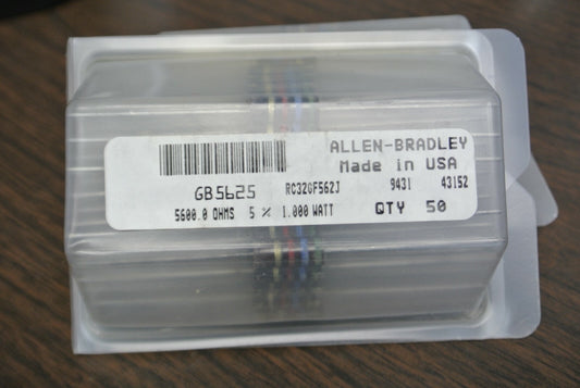 50-PACK / ALLEN-BRADLEY RC32GF562J / GB5625 / 5600.0 OHM RESISTORS / NEW SURPLUS