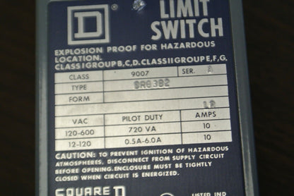 SQUARE D 9007 BR63B2 HEAVY DUTY TURRET HEAD LIMIT SWITCH for HAZARDOUS LOCATION