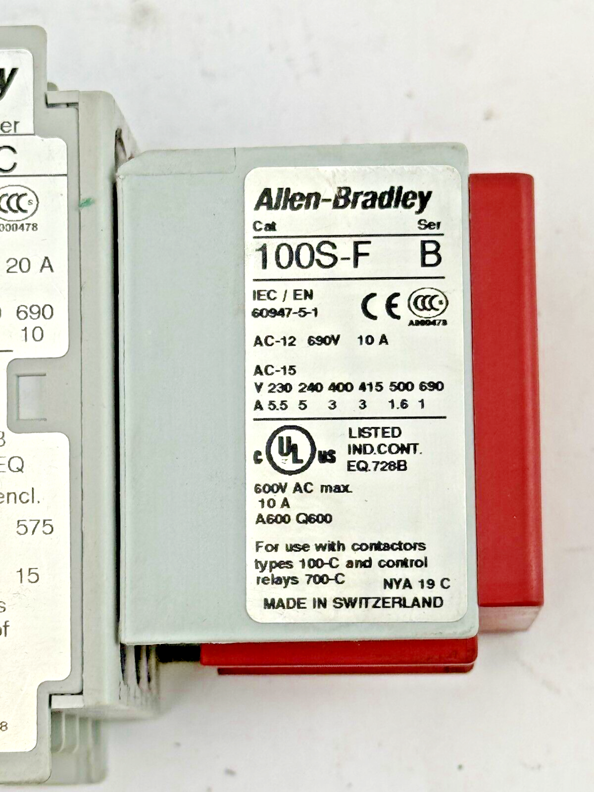 ALLEN-BRADLEY - 100S-C23DJ14C SER. C - SAFETY CONTACTOR W/ 24 VDC COIL