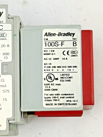 ALLEN-BRADLEY - 100S-C23DJ14C SER. C - SAFETY CONTACTOR W/ 24 VDC COIL