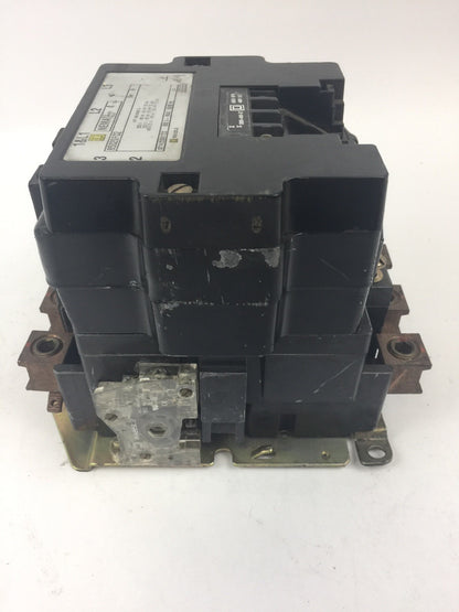SQUARE D 8502SF02 SIZE 4 CONTACTOR 600V 50/60HZ 31091-400-57 COIL 480V 60HZ