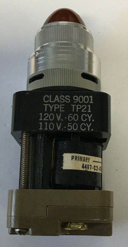SQUARE D 9001 TP-21 120/110V 60/50CY AMBER/ORANGE PILOT LIGHT