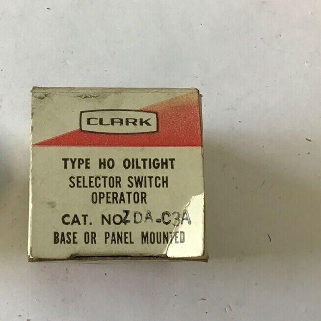 CLARK ZDA-C3A SELECTOR SWITCH OPERATOR OILTIGHT TYPE HO 600VAC