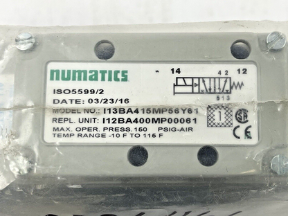 NUMATICS - I13BA415MP56Y61 - ASCO - SOLENOID VALVE - 24 VDC - 4 WATTS W/ BRIDGE