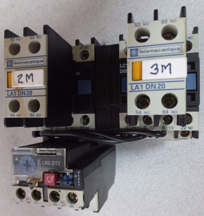 TELEMECANIQUE LC1 D09 1 CONTACTOR (2) + LA1 DN 20 (2) + LR2 D13 TIMER