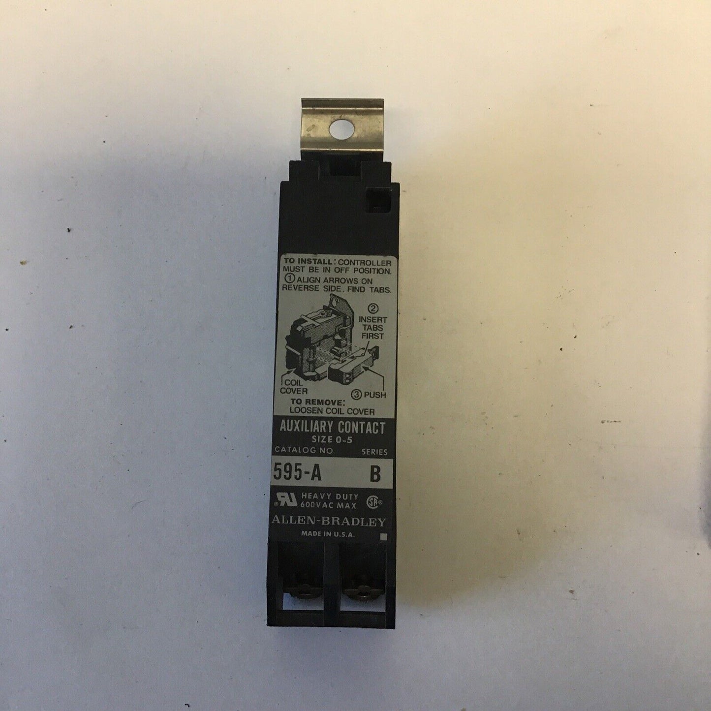 ALLEN BRADLEY 595-A SERIES C & 595-A SERIES B AUXILIARY CONTACT