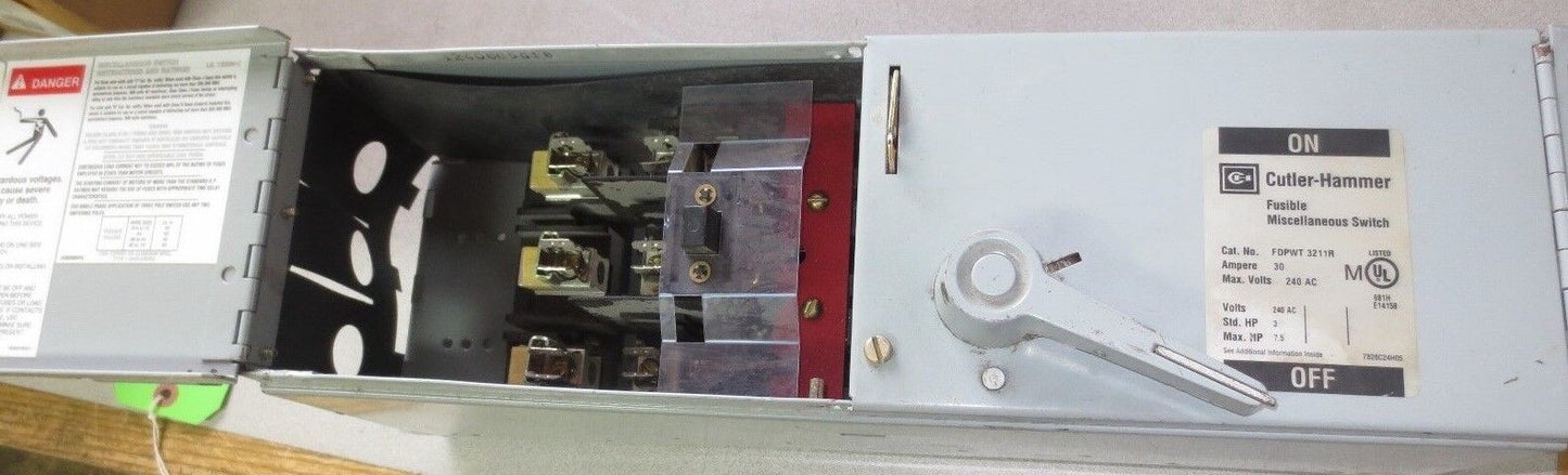 CUTLER-HAMMER FDPWT3211R FUSIBLE MISCELLANEOUS SWITCH - 30A, 240VAC
