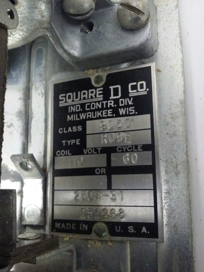 SQ. D CLASS 9050 TYPE RO-9E, AC PNEUMATIC TIMING RELAY, 110V, 60HZ, 15A, NEW