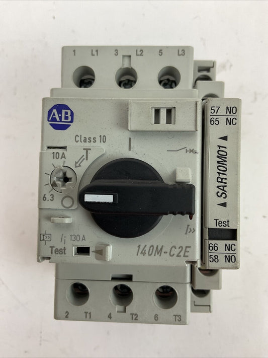 ALLEN BRADLEY 140M-C2E-C10 MOTOR PROTECTOR SER C 6.3-10A 140M-C-A SER A 600VAC