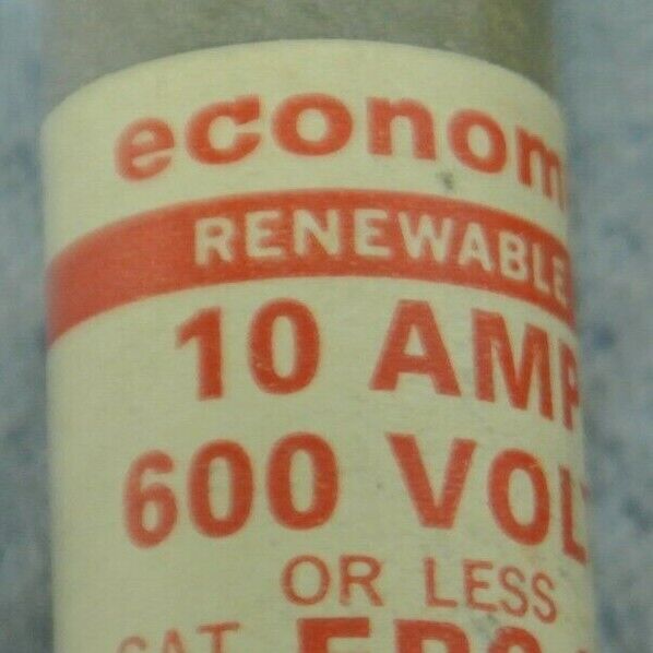 LOT of 2 / ECONOMY ERS10 CLASS H RENEWABLE FUSES / 10A / 600V / NEW SURPLUS