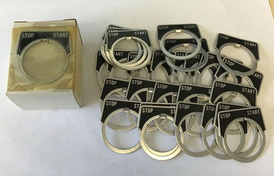 SQUARE D 9001 KN-251 LEGEND PLATE START/STOP BLACK ****LOTOF25****