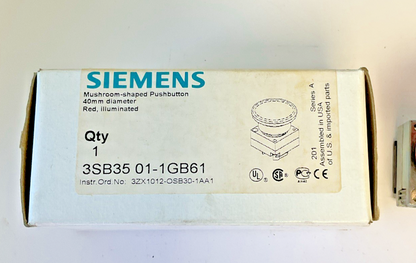 SIEMENS 3SB35 01-1GB61 MUSHROOM-SHAPED PUSHBUTTON