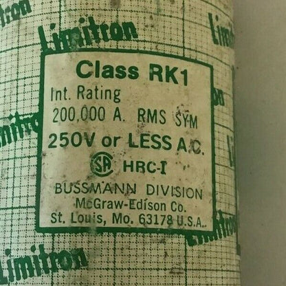 LIMITRON KTNR-225 FUSE 250VAC CLASS RK1 CURRENT LIMITING FAST-ACTING***LOTOF3***