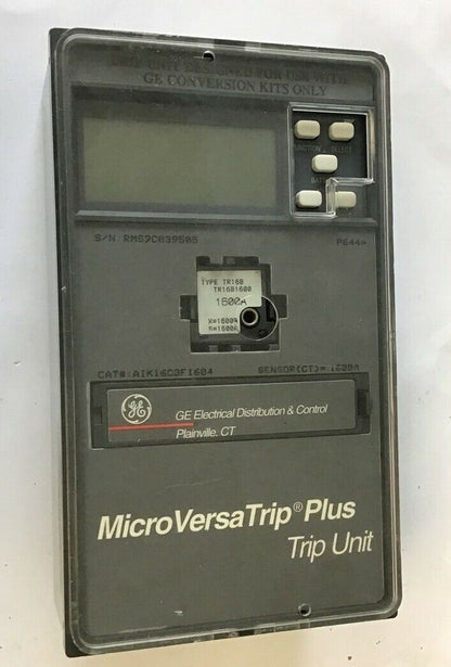 GENERAL ELECTRIC AIK16C3F1604 TRIP UNIT W/TR16B1600 1600A MICROVERSATRIP