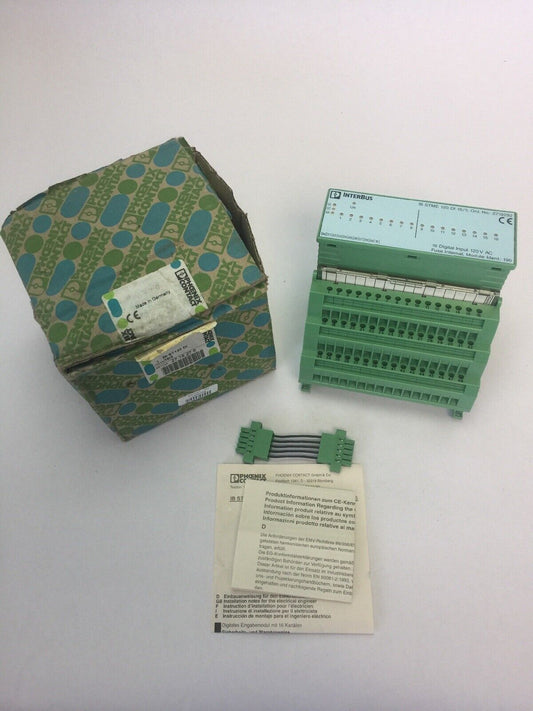 PHOENIX CONTACT IB ST120 DI INTERBUS 16 DIGITAL INPUT 120VAC IB STME 120 DI 16/3