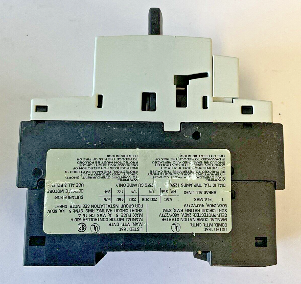 SIEMENS 3RV1021-0JA10 CIRCUIT BREAKER MOTOR CONTROL 12A 240V****LOTOF3****