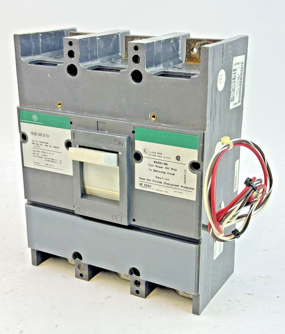 GE - TJK636Y600 - MOLDED CASE SWITCH W/ AUXILIARY SWITCH- 3 POLE/600VAC/600A