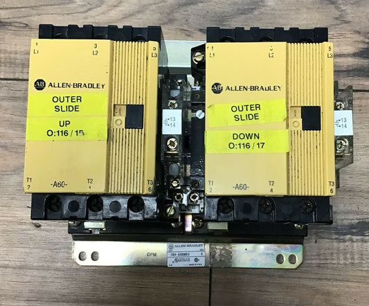 ALLEN BRADLEY 104-A60ND3 REVERSING CONTACTOR SER.C 60A 660V GD473 COIL 120V