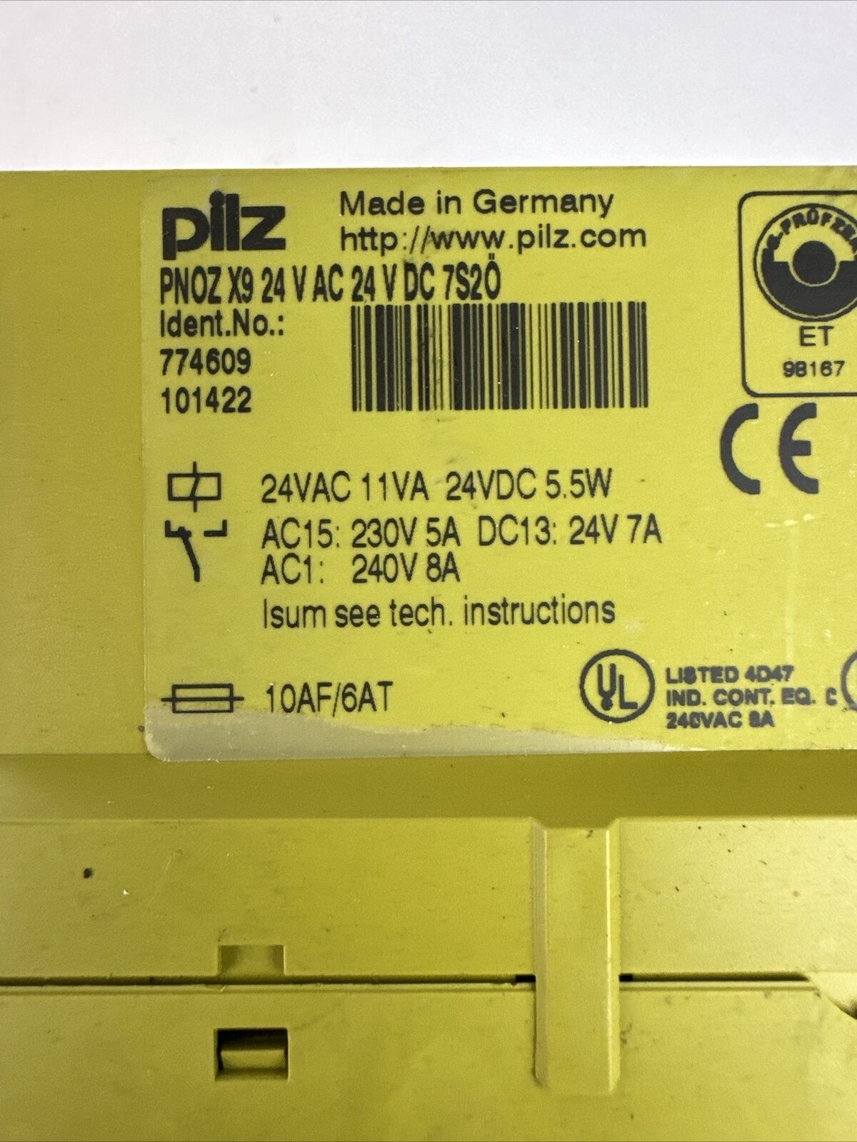 PILZ PNOZ X9 24 V AC 24 V DC 7S20 SAFETY RELAY