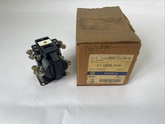 SQUARE D 8501 D0-22 AC CONTROL RELAY SER C 600VAC 10A COIL 480V 60HZ 440V 50HZ