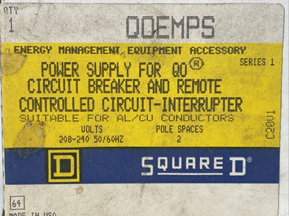 SQUARE D QOEMPS INPUT 208-240VAC OUTPUT 24VDC POWER SUPPLY FOR QO CIRCUIT BREAKE