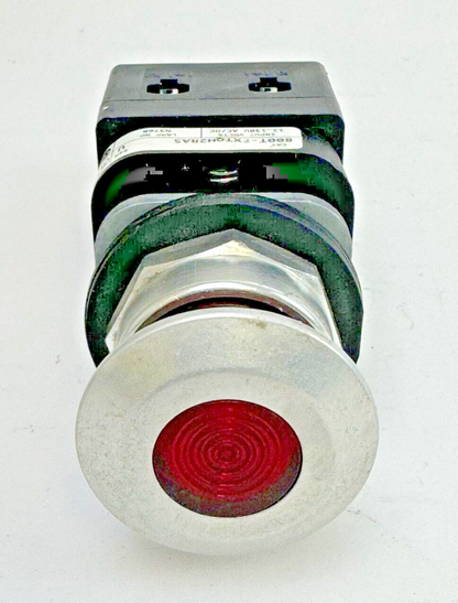 ALLEN-BRADLEY - 800T-FXTQH2RA5 SER. U - RED MUSHROOM PUSH/PULL BUTTON W/ BLOCK