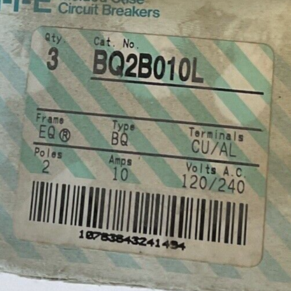 ITE BQ2B010L CIRCUIT BREAKER 10AMP 2POLE 120/240VAC TYPE BQ***LOTOF3***