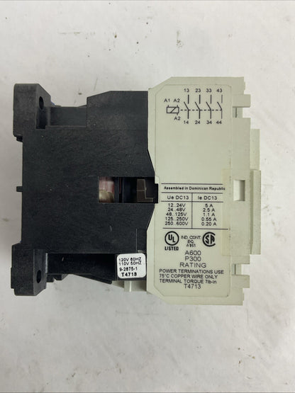 EATON D15CR40AB SER B1 FREEDOM SERIES MULTIPOLE RELAY 600V 4POLE COIL 110/120V
