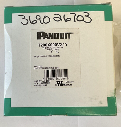 PANDUIT T200X000VX1Y THREMAL TRANSFER VINYL TAPE