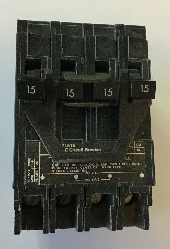 ITE Q21515 CIRCUIT BREAKER 120/240VAC 2POLE 15A