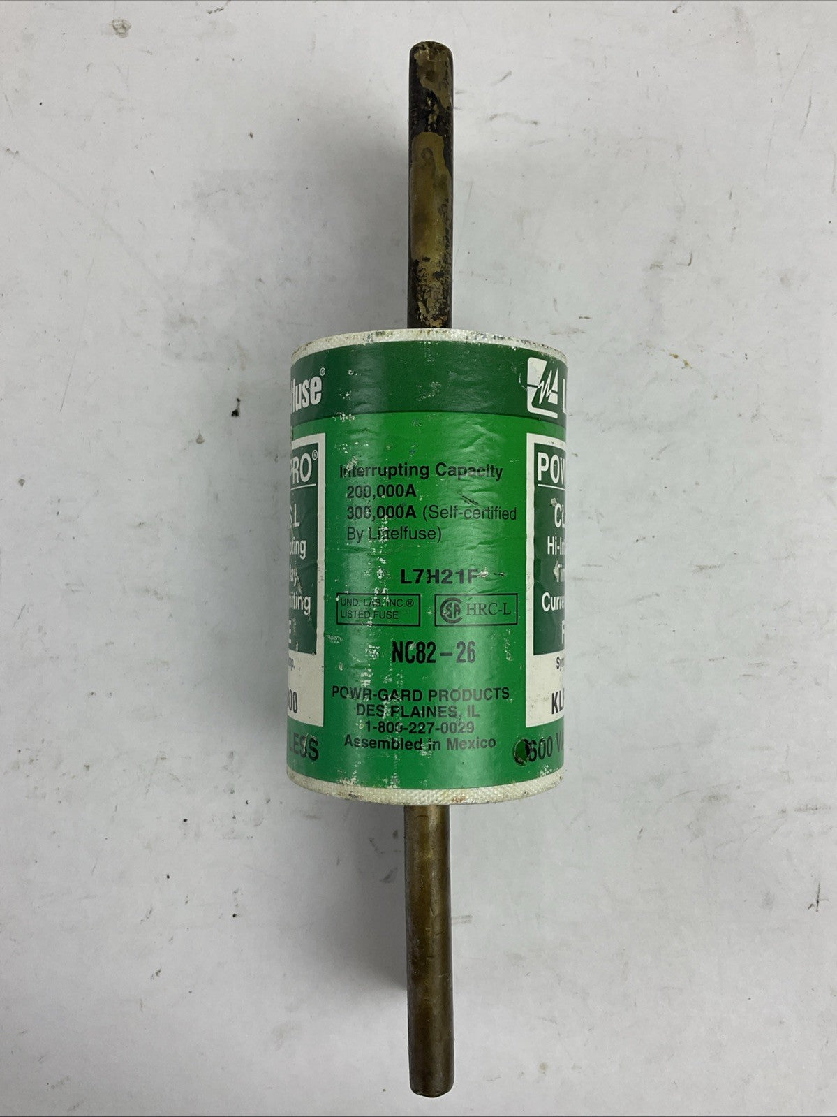 LITTELFUSE KLPC800 600VAC 800A POWR-PRO CLASS L HI-INTERRUPTING TIME DELAY FUSE