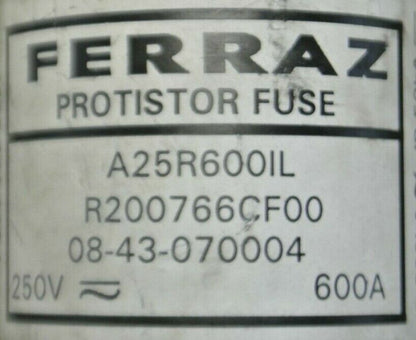 FERRAZ A25R600IL PROTISTOR FUSE / 600A / 250V / NEW SURPLUS