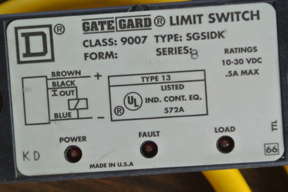 SQUARE D 9007 SGSIDK - GATE-GARD LIMIT SWITCH - 10-30VDC, .5A MAX