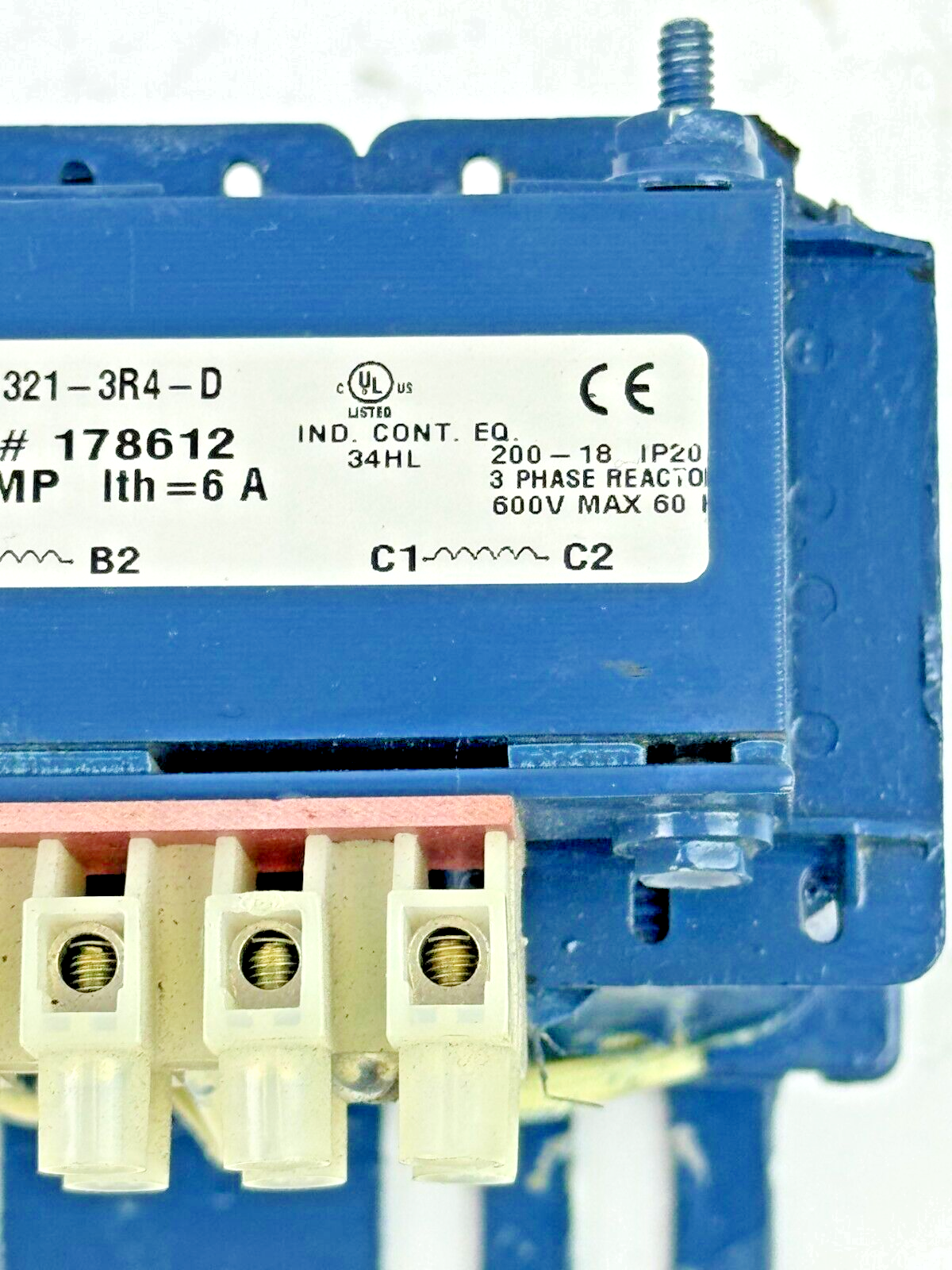 ALLEN-BRADLEY - 1321-3R4-D - LINE REACTOR - 4 AMP, 600 VAC, 3 PHASE. 60 Hz