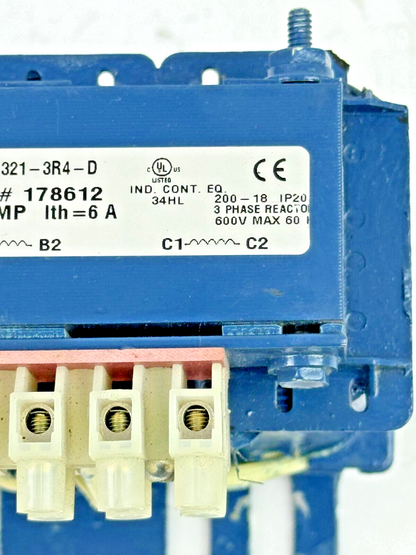 ALLEN-BRADLEY - 1321-3R4-D - LINE REACTOR - 4 AMP, 600 VAC, 3 PHASE. 60 Hz