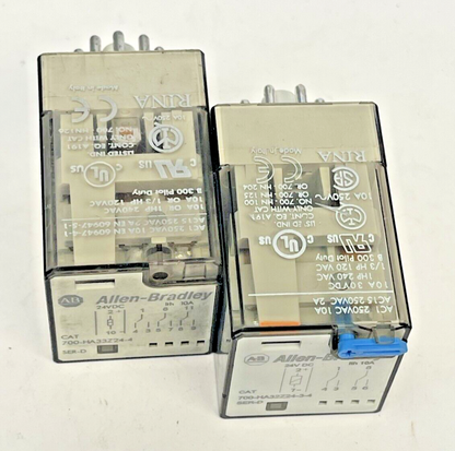 ALLEN BRADLEY *LOT OF 2* - 700-HA32Z24-3-4 SER D - RELAY - 250 VAC, 1O A, 30 VDC