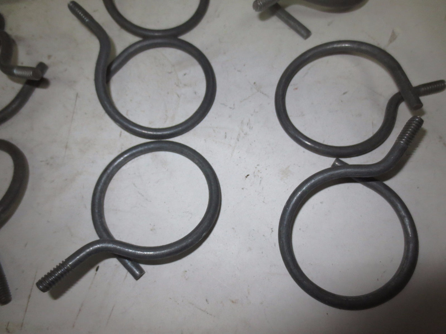 GALVANIZED BRIDLE RINGS - 2" - 1/4" THREAD - NEW SURPLUS - LOT of 21