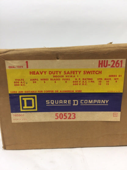 SQUARE D HU-261 HEAVY DUTY SAFETY SWITCH