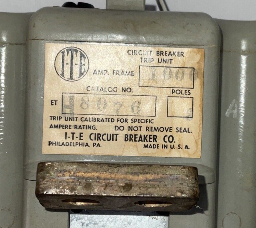 ITE HM3-T100 CIRCUIT BREAKER TRIP UNIT 1000A ET-8076