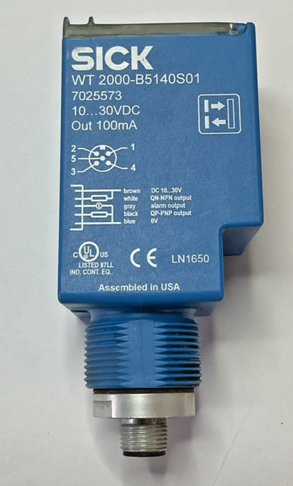 SICK WT 2000-B5140S01 PHOTOELECTRIC SENSOR 30VDC 100MA