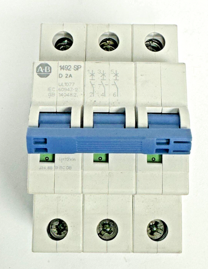 ALLEN-BRADLEY - 1492-SPM3D020 SER. D - CIRCUIT BREAKER - 3 P, 2 A, 277 V
