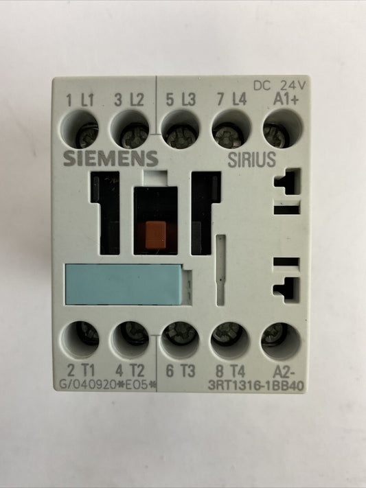 SIEMENS 3RT1316-1BB40 CONTACTOR 20A 600VAC 3PH 7.5HP