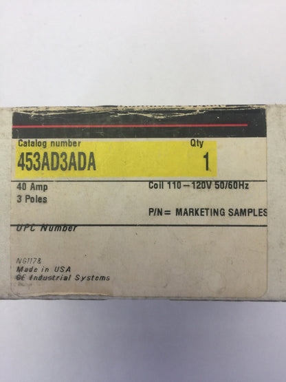 GE CR453AD3ADA CONTACTOR 40 AMPS 3 POLE COIL 110-120V 50/60HZ