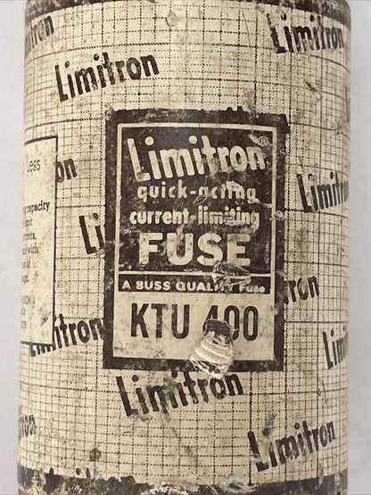 BUSSMAN LIMITRON KTU400 QUICK-ACTING CURRENT LIMITING FUSE 400AMP 600VAC