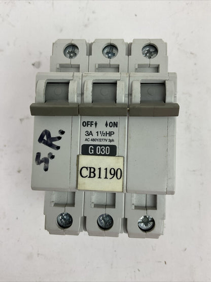 ALLEN BRADLEY 1492-CB3G030 MANUAL MOTOR CONTROLLER 3A 1-1/2HP 3P 480Y/277VAC SER