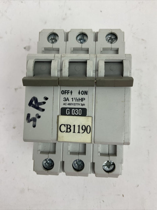 ALLEN BRADLEY 1492-CB3G030 MANUAL MOTOR CONTROLLER 3A 1-1/2HP 3P 480Y/277VAC SER