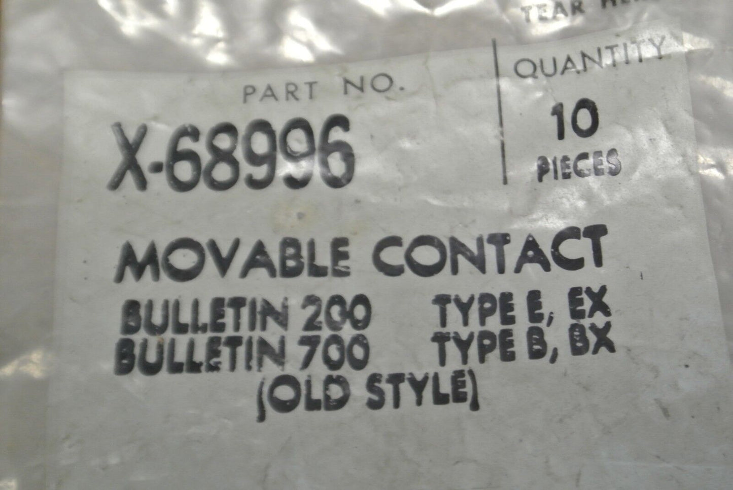 BAG of 10 / ALLEN-BRADLEY X-68996 MOVABLE CONTACT KIT / NEW SURPLUS