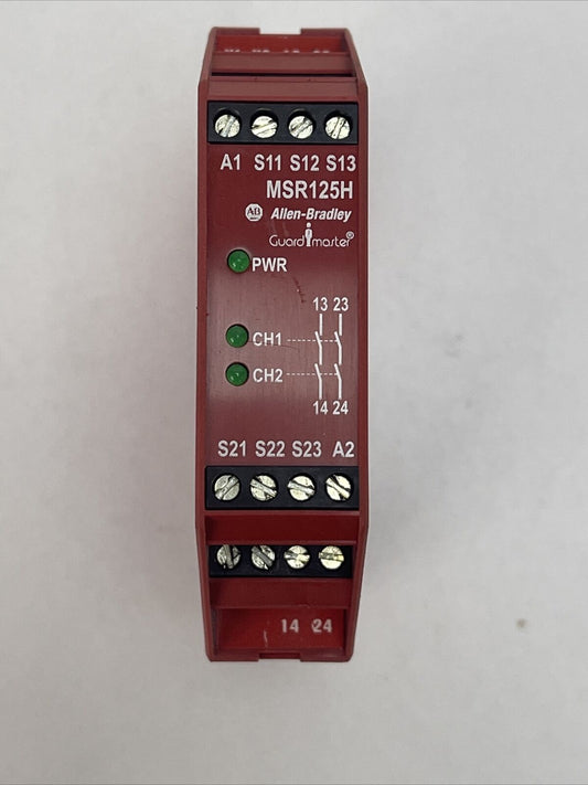 ALLEN BRADLEY 440R-D23166 MSR125H RELAY SUPPLY 24VDC OUTPUT AC15 250V 6A DC13